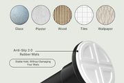 No Drill Curtain Pole Matte Black, Extendable Curtain Poles 50-80 cm 25 mm Diameter, Heavy Duty Tension Pole No Drilling - for Bedroom, Kitchen and Small Window