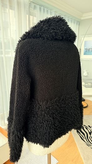 Maje black curly faux fur  jacket