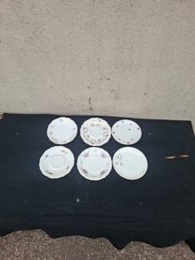6 china mix and match saucers postage possible
