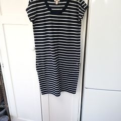 Barbour Navy/Off White Cotton Dress UK 10