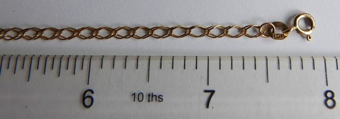 Vintage Solid 9ct Yellow Gold 375 Fancy Link Bracelet. Length 8" - 1,2g