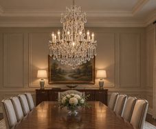 Nice sized Cristal chandelier. Good size and shape.