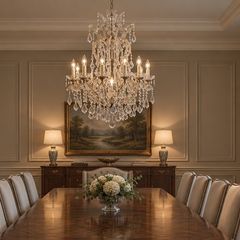 Nice sized Cristal chandelier. Good size and shape.