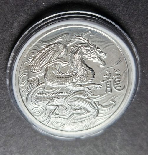 1 oz Silver 1 Pound Coin Ascension Islands Lunar Dragon 2024