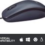 Logitech B100 Wired USB Mouse, 3-Buttons, Optical Tracking, Ambidextrous PC / Mac / Laptop - Black Image 5