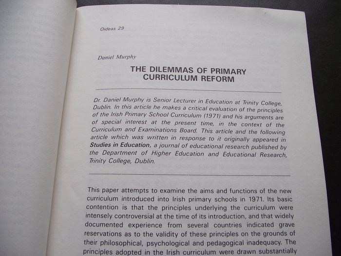 Department of Education Journal 'Oideas' autumn 1986, N29