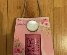 Godmother present candle and candle holder Brand New