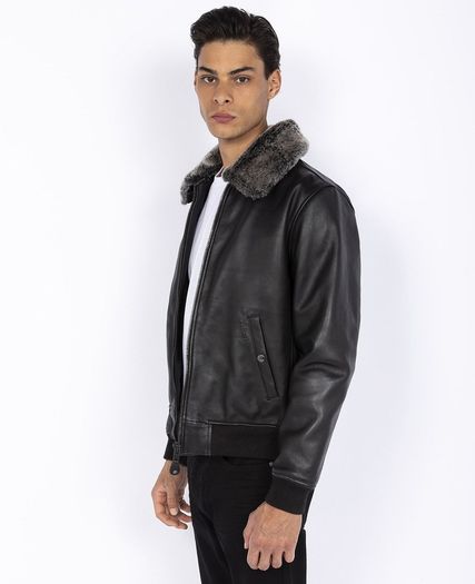 New Schott NYC LC930D Pilot Cowhide Leather Men's Jacket, Removable Collar