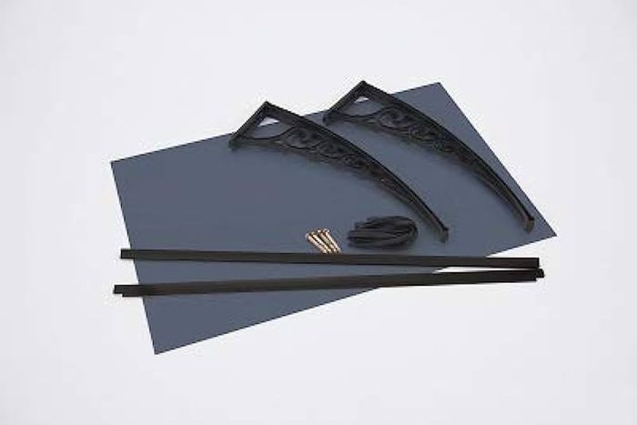 Greenhurst 1125 Black Easy Fit 1m Tinted Door Canopy