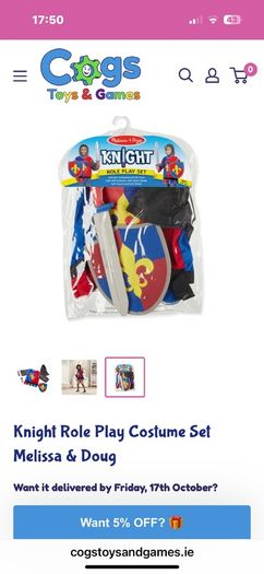 Melissa & Doug Knight Costume