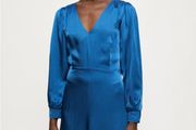 Jigsaw hammered satin blue midi dress