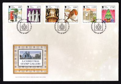 2013 Isle of Man Christmas A Stamp Gallery Commemorative Stamps First Day Cover (FDC)