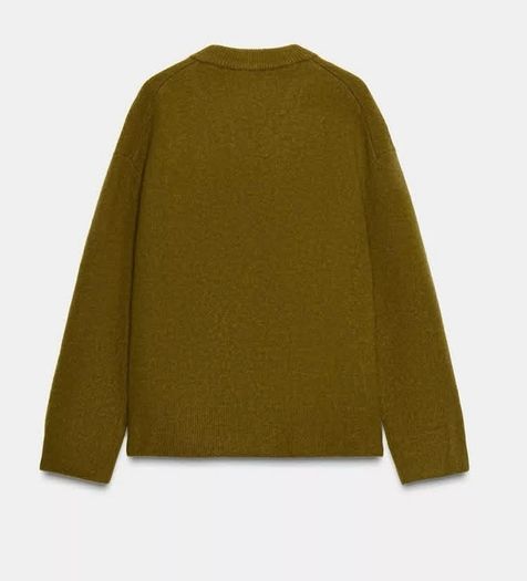 Zara Olive Green Oversized  V Neck Jumper  Size Large