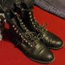 Price drop Zara Trafaluc Black Leather Combat Boots Size EU 39 Image 3