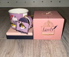 Tipperary Crystal Birdy Purple Goldfinch Bone China Mug