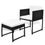 9 Piece Outdoor Dining Set with Cushions Poly Rattan Black Image 6