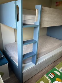 Kids bunk bed with storage