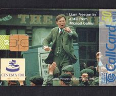 1996 Ireland 50 unit Cinema 100 Michael Collins (ODS1) Call Card Used. Telecom Eireann card number 1149.