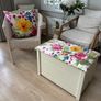 Wicker chair, cushion & matching storage chest Image 6
