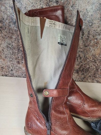 Vintage womens Dr Martens 11436 brown leather heeled riding boots knee high Size Uk 4 EU 37