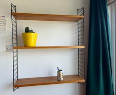Vintage String-Style Wall Shelving Unit