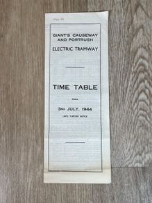 Giants Causeway and Portrush Electric Tramway Timetable 1944