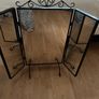 Black Metal Mirror With Jewellery Storage Image 2
