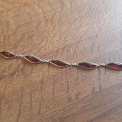 Amber and Silver Bracelet