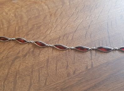 Amber and Silver Bracelet