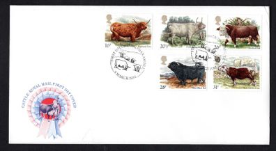 1984 Great Britain British Cattle Commemorative Stamps Royal Mail Addressed First Day Cover (FDC)