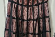 Teatro Strapless Corset-style Dress / Bustier Dress / Sheer Panel Corset Dress - UK 20