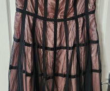 Teatro Strapless Corset-style Dress / Bustier Dress / Sheer Panel Corset Dress - UK 20