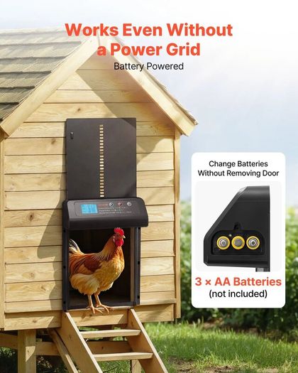 Automatic Chicken Coop Door Battery Powered Chicken Coop Door with Timer & Manual Setting