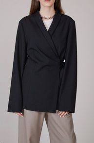 COS wrap wool textured blazer