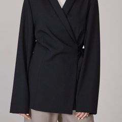 COS wrap wool textured blazer