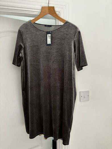 M&S Grey velvet dress
