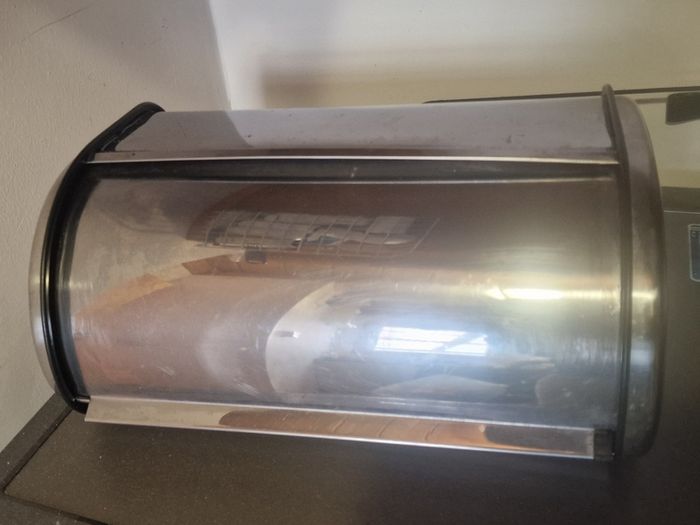 Chrome bread bin