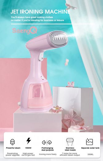 saengQ Steam Iron Garment Steamer Handheld Fabric 1500W Travel Vertical 280ml Mini Portable Home Travelling For Clothes Ironing