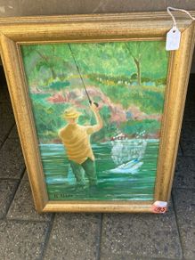 Acrylic painting signed free postage