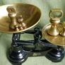 Vintage Librasco Libra Kitchen Weight Scale with Set of Weights Black Cast Iron Scale Image 5