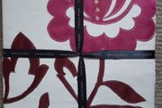 Single Embroidered Duvet Cover - Ivory &amp; Fuchsia.