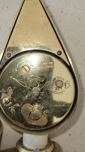 Swiza Flame Brass Candlestick Alarm Clock 1950's