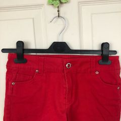 Girls Red Denim Shorts