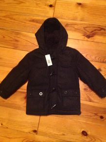 BNWT Dark Grey Fur Lined Coat / Jacket Age 3-4