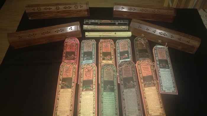 wooden incense box and incense sticks