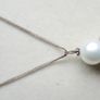 Vintage Sterling Silver 925 White Pearl and Crystal Necklace - Bridal Drop Pendant length 18" - 13,4g Image 4