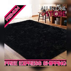 Super Soft Velvet Shag Area Rug Modern Indoor Fluffy Rugs, Cute Furry Bedroom Carpets, Suitable as Bedroom Rug Home Decor Nursery Rugs Kids Mat, 122 X 183cm Black MULTIPLE SIZES/COLOURS AVAILABLE (FREE SHIPPING)
