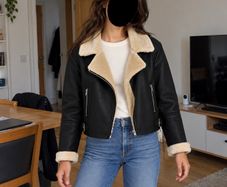 Zara Faux Leather Biker Jacket Black Age 13 14 Size 164 Citywest