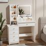 Dressing Table with LED Mirror and Adjustable Lights, 90cm White Vanity Desk Image 3