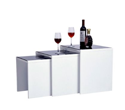 BRAND NEW 3 Set Unit Black Tempered Glass Table Top Side End